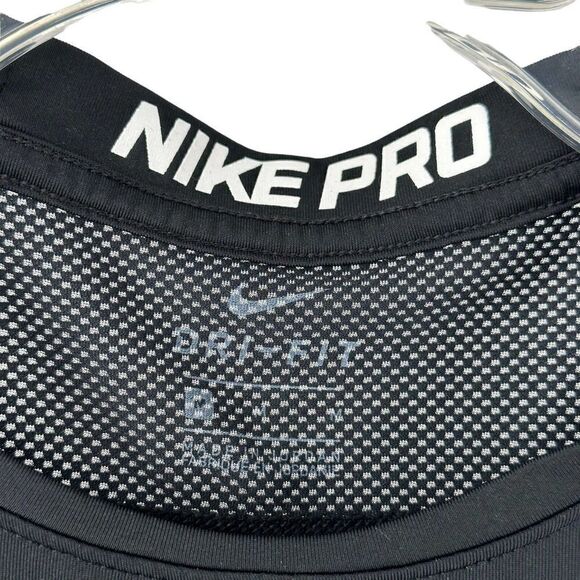Nike Pro Shirt Sleeveless Black Womens Size M Vented Athletic Vented Swoosh Top - Picture 4 of 8